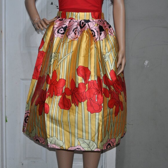 Skirt Fashion Pleated A-Line Female Print All-Match swing skirt - Picture 2 of 5